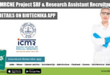 ICMR-RMRCNE Project SRF & Research Assistant Recruitment ICMR-RMRCNE Project SRF