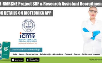 ICMR-RMRCNE Project SRF & Research Assistant Recruitment ICMR-RMRCNE Project SRF