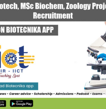 IICT BTech Biotech Jobs