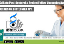 IISER Kolkata Post-doctoral & Project Fellow Vacancies Available IISER Kolkata Post-doctoral
