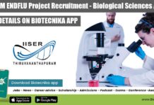 IISER TVM ENDFLU Project Recruitment – Biological Sciences Apply IISER TVM Biological