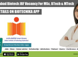 IIT Hyderabad Biotech JRF