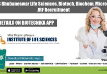 Govt ILS Bhubaneswar Life Sciences, Biotech, Biochem, Microbiology JRF Recruitment ILS Bhubaneswar JRF Vacancy