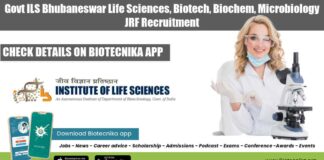ILS Bhubaneswar JRF Vacancy