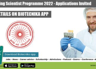 INSA-Visiting Scientist Programme 2022