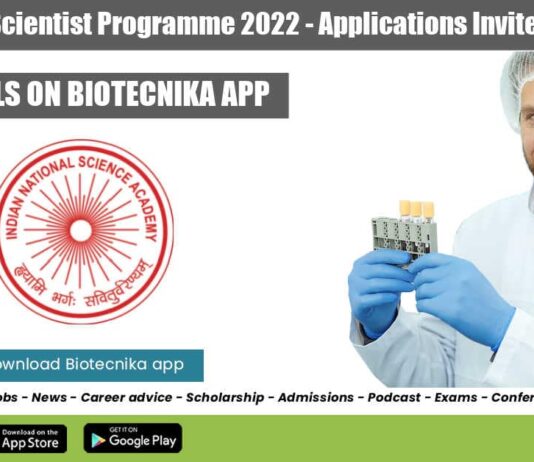 INSA-Visiting Scientist Programme 2022