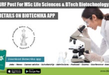 JNCASR JRF Post For MSc Life Sciences & BTech Biotechnology JNCASR JRF Post
