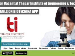 JRF Position at Thapar