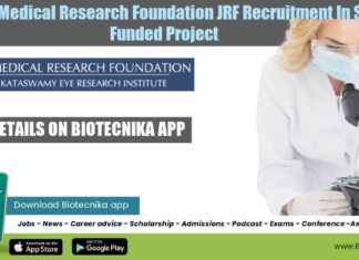 JRF Vacancy at Aravind