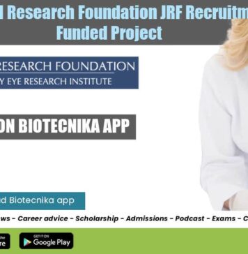 JRF Vacancy at Aravind