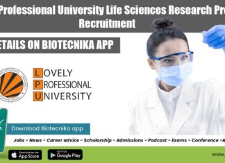 LPU Life Sciences JRF Job