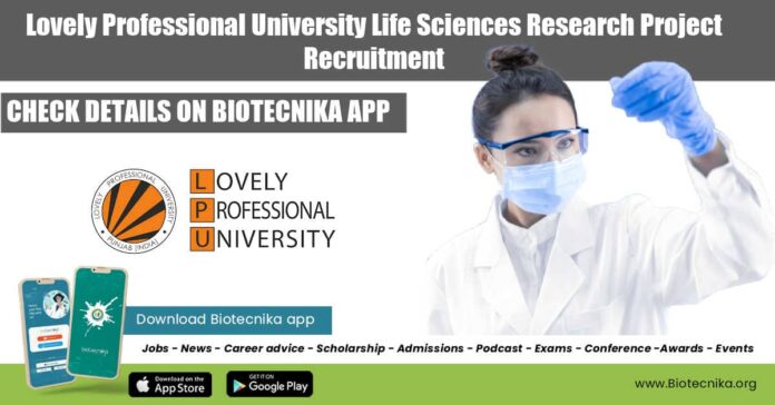 LPU Life Sciences JRF Job