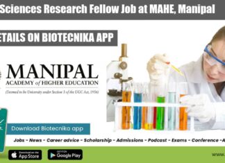 MAHE JRF Job