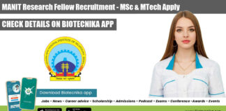 MANIT Research Fellow Recruitment
