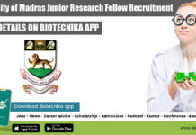 University of Madras Junior Research Fellow Recruitment Madras University Jobs