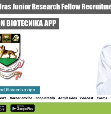 University of Madras Junior Research Fellow Recruitment Madras University Jobs