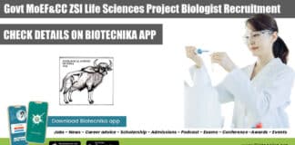 MoEF&CC ZSI Life Sciences