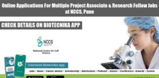 NCCS Pune Project Recruitment