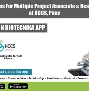 NCCS Pune Project Recruitment