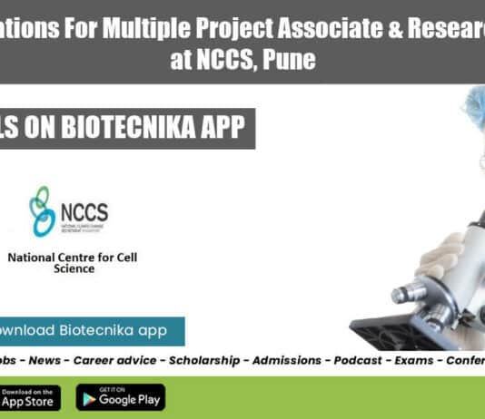 NCCS Pune Project Recruitment