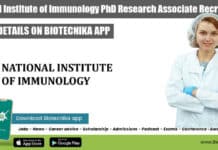 National Institute of Immunology PhD Research Associate Recruitment NII PhD Microbiology