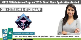 NIPER PhD Admission 2022