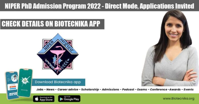 NIPER PhD Admission 2022
