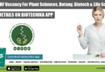 NIPGR JRF Vacancy For Plant Sciences, Botany, Biotech & Life Sciences NIPGR Plant Sciences JRF