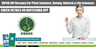 NIPGR Plant Sciences JRF