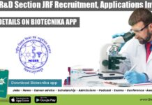 NISER R&D Section JRF Recruitment, Applications Invited NISER R&D JRF Recruitment