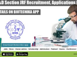 NISER R&D JRF Recruitment