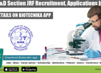 NISER R&D JRF Recruitment