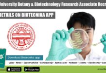 Panjab University Botany & Biotechnology Research Associate Recruitment Panjab University Botany