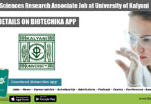 PhD Life Sciences Research Associate Job at University of Kalyani PhD Life Sciences Research