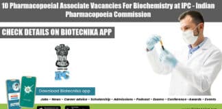Pharmacopoeial Associate Vacancies