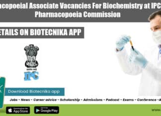 Pharmacopoeial Associate Vacancies