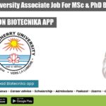 Pondicherry University Associate Job For MSc & PhD Biotech, Biochem Pondicherry University Associate Job