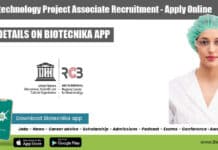 RCB Biotechnology Project Associate Recruitment – Apply Online RCB Biotechnology Project Associate