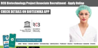 RCB Biotechnology Project Associate