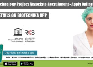 RCB Biotechnology Project Associate