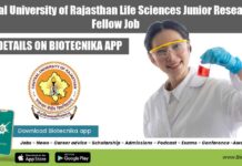 Central University of Rajasthan Life Sciences Junior Research Fellow Job Rajasthan University JRF Post