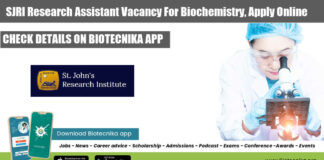 SJRI Research Assistant Vacancy