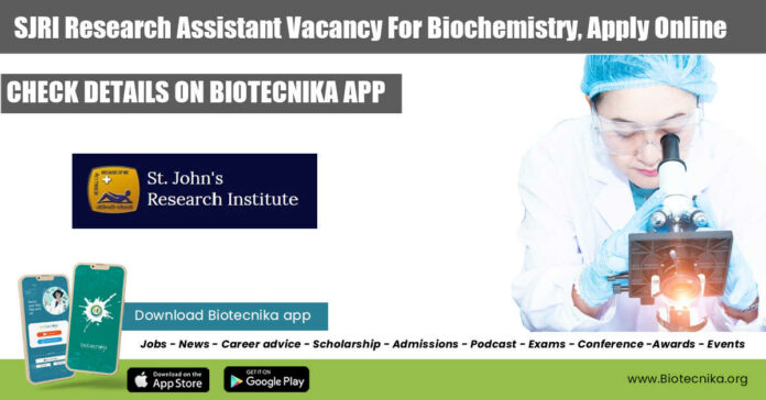 SJRI Research Assistant Vacancy