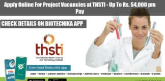 THSTI Project Vacancies Available