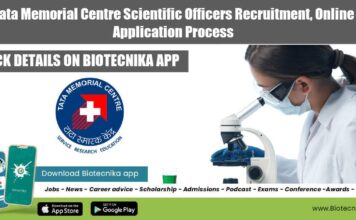 Tata Memorial Centre Scientific Officers Recruitment, Online Application Process TMC Scientific Officers Recruitment