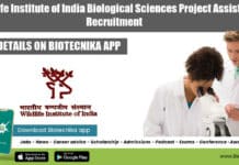 Wildlife Institute of India Biological Sciences Project Assistant Recruitment WII Project Assistant Recruitment