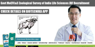 ZSI JRF Zoology