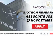 Novozymes Biotechnology Research Associate Recruitment
