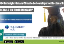 2023-2024 Fulbright-Kalam Climate Fellowships for Doctoral Research 2023-2024 Fulbright-Kalam Climate Fellowships