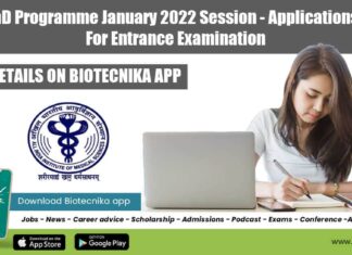AIIMS PhD Programme 2022 January Session